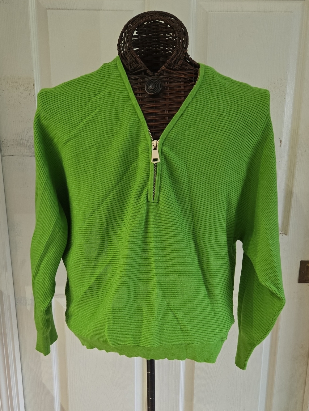 Premise Women's Lime Green Half-Zip Sweater-Size L